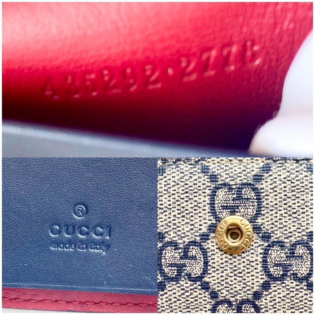 付属品完備✨美品✨グッチ ６連キーケース キャンバス PVC リボン バイカラー