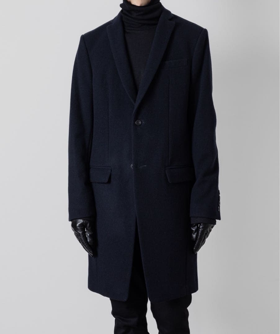 【美品】ato チェスターコート ネイビー　46（Mサイズ）