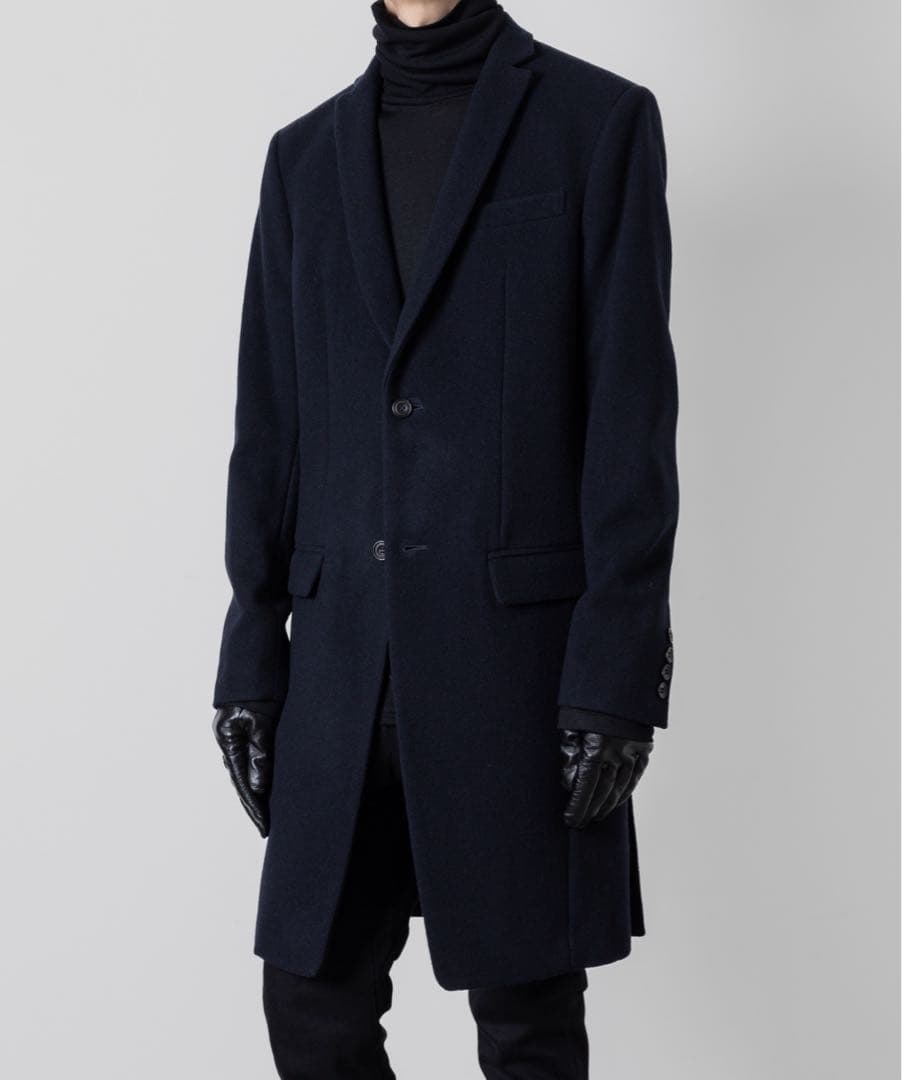 【美品】ato チェスターコート ネイビー　46（Mサイズ）