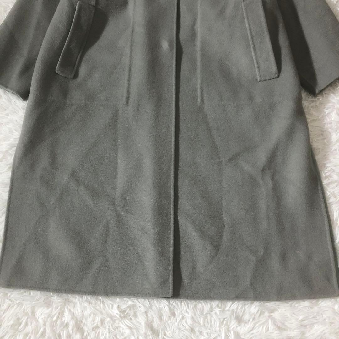 美品 ADORE ２ＴＯＮＥリバーコート ストール付き カシミヤ混 リバーシブル