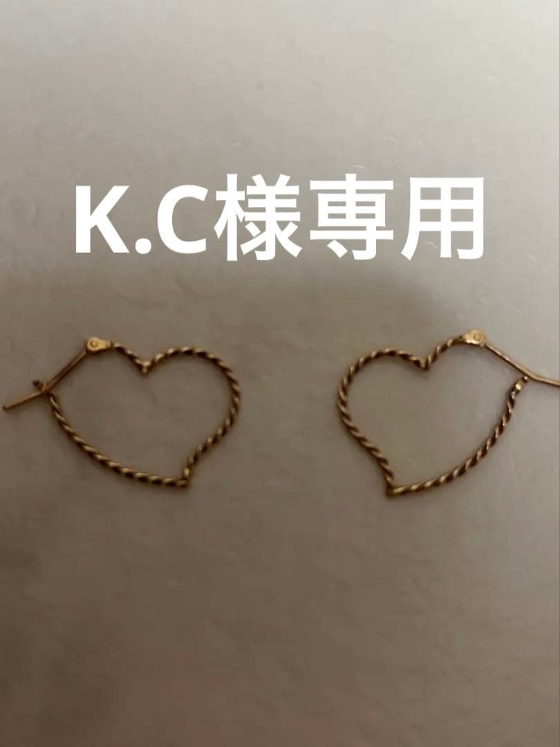 NOJESS　K10 ハート型フープピアス　ピンクゴールド