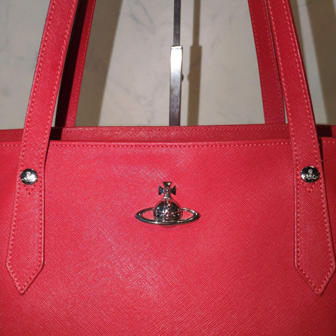 ヴィヴィアンウエストウッド トートバッグ オーブ レザー レッド