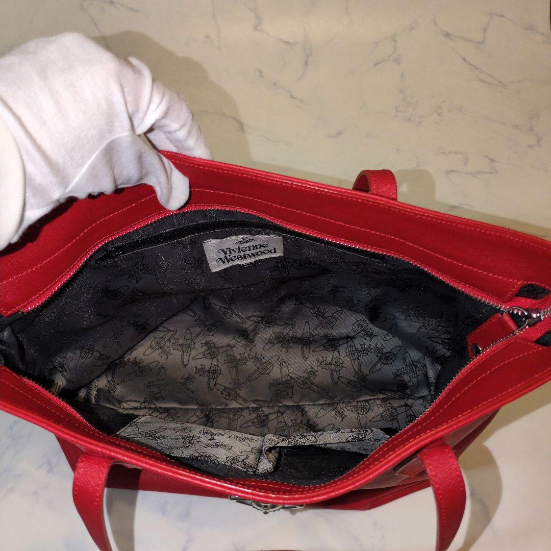 ヴィヴィアンウエストウッド トートバッグ オーブ レザー レッド