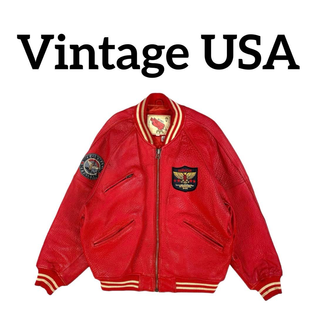 【最高級シボ革】 ROBO 本革 レザージャケット スタジャン 抜群のシルエット