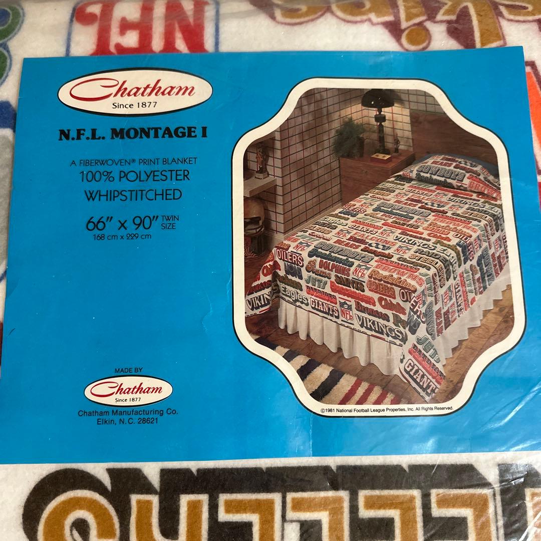 80s Chatham チャタム社 NFL MONTAGE ブランケット グッズ