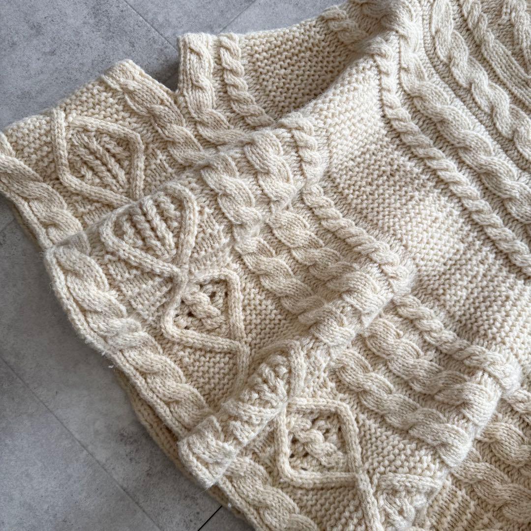 トリココムデギャルソン　ニットポンチョ　セーラーカラー　アイボリー　アーカイブ