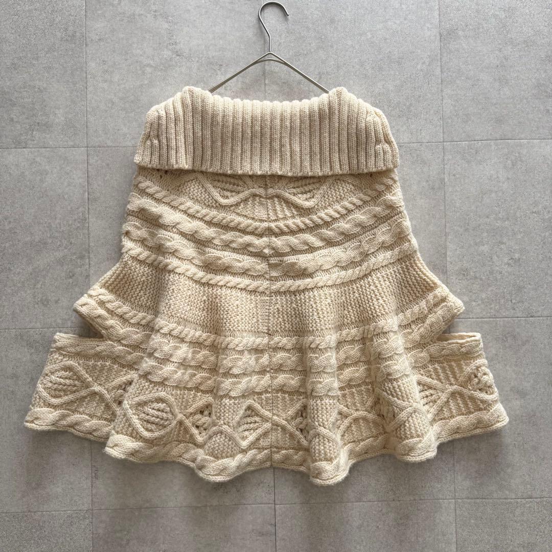 トリココムデギャルソン　ニットポンチョ　セーラーカラー　アイボリー　アーカイブ