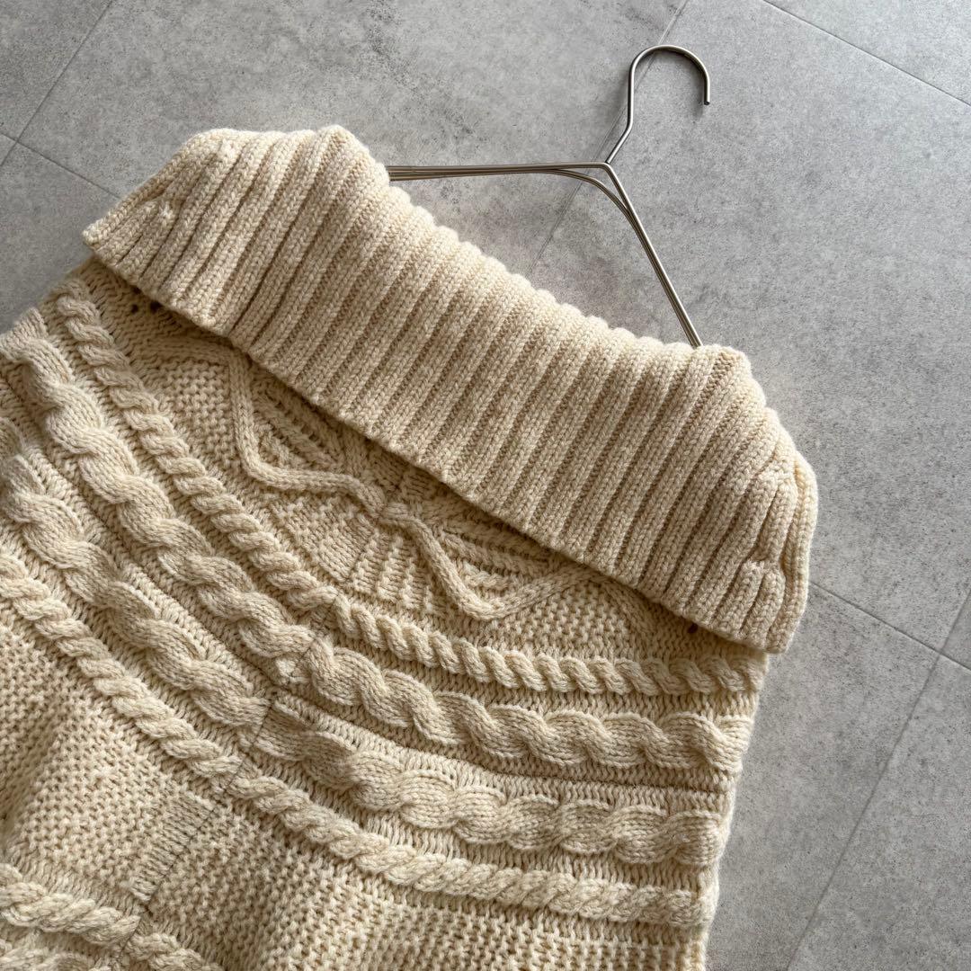 トリココムデギャルソン　ニットポンチョ　セーラーカラー　アイボリー　アーカイブ