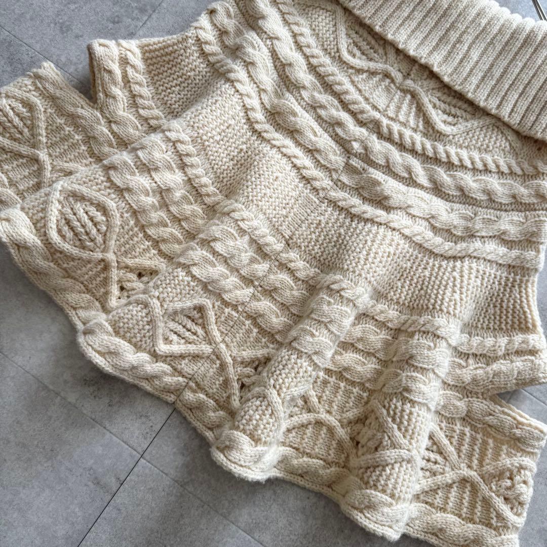 トリココムデギャルソン　ニットポンチョ　セーラーカラー　アイボリー　アーカイブ