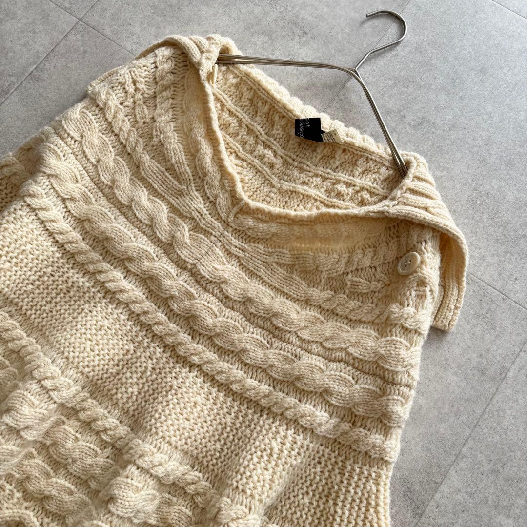 トリココムデギャルソン　ニットポンチョ　セーラーカラー　アイボリー　アーカイブ