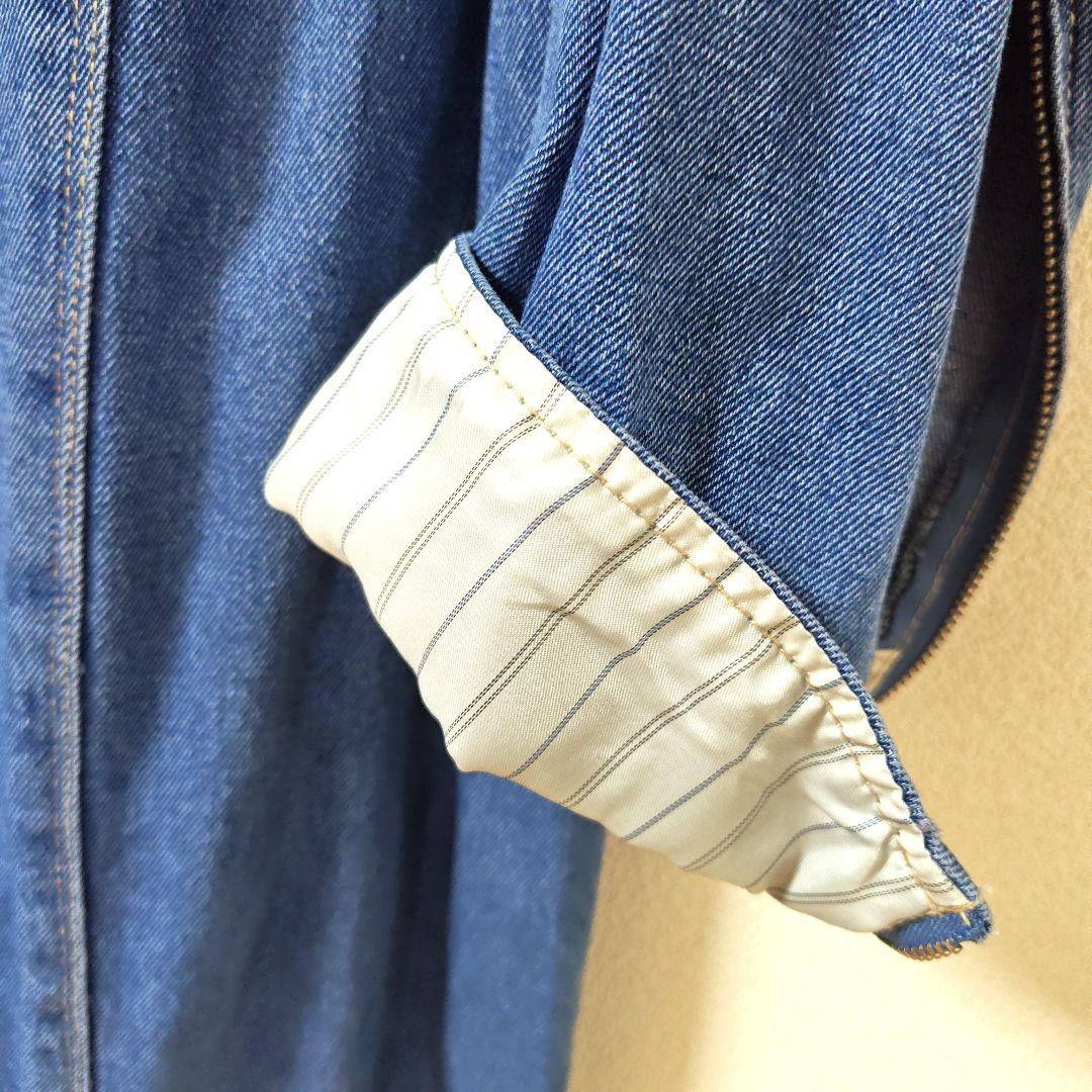 Q.anos/ハーフジップデニムワンピース（ブルー）