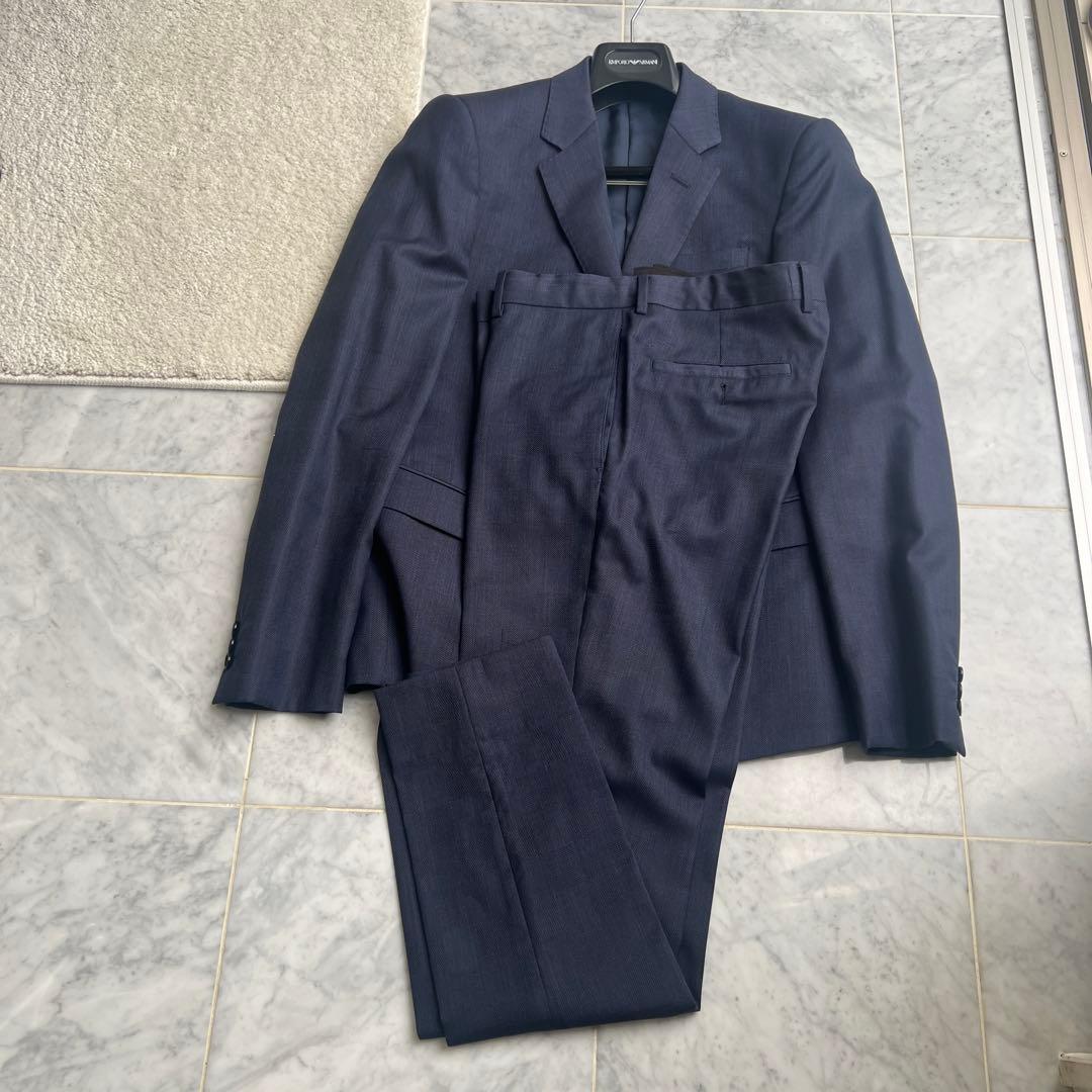 EMPORIO ARMANI ネイビー チェック柄 スーツ