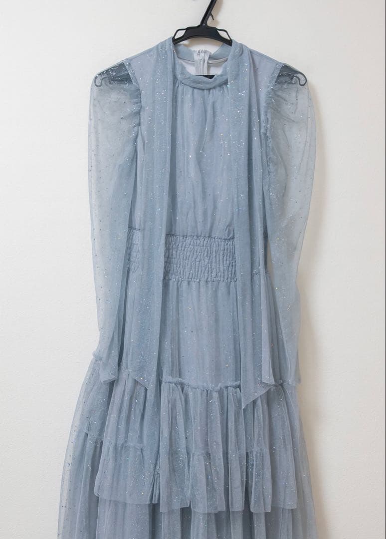 furfur ロングスリーブラメチュールドレス