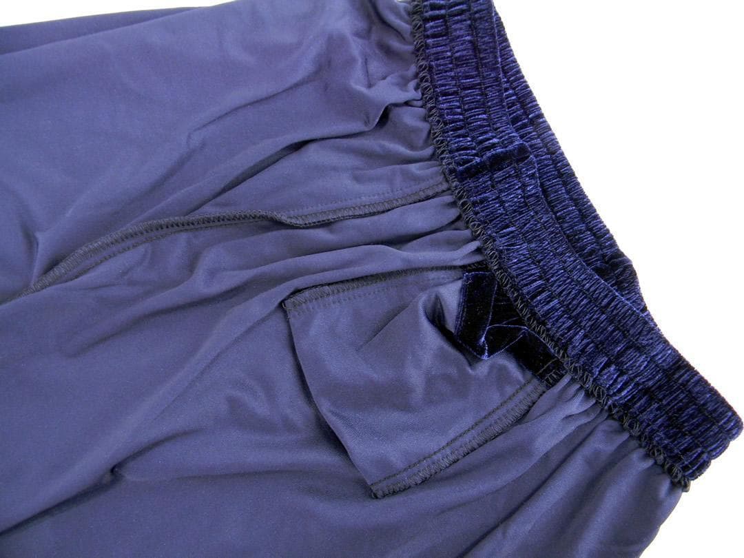 太極拳 ベロア調 太極服 上下 L サイズ 男女両用 藏青色【新品】