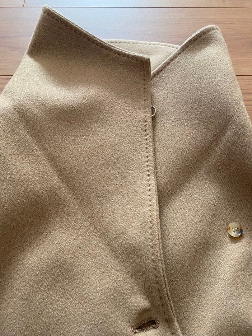 美品　ロペ カシミヤ混　ロングコート　キャメル　 ベルト付き　日本製