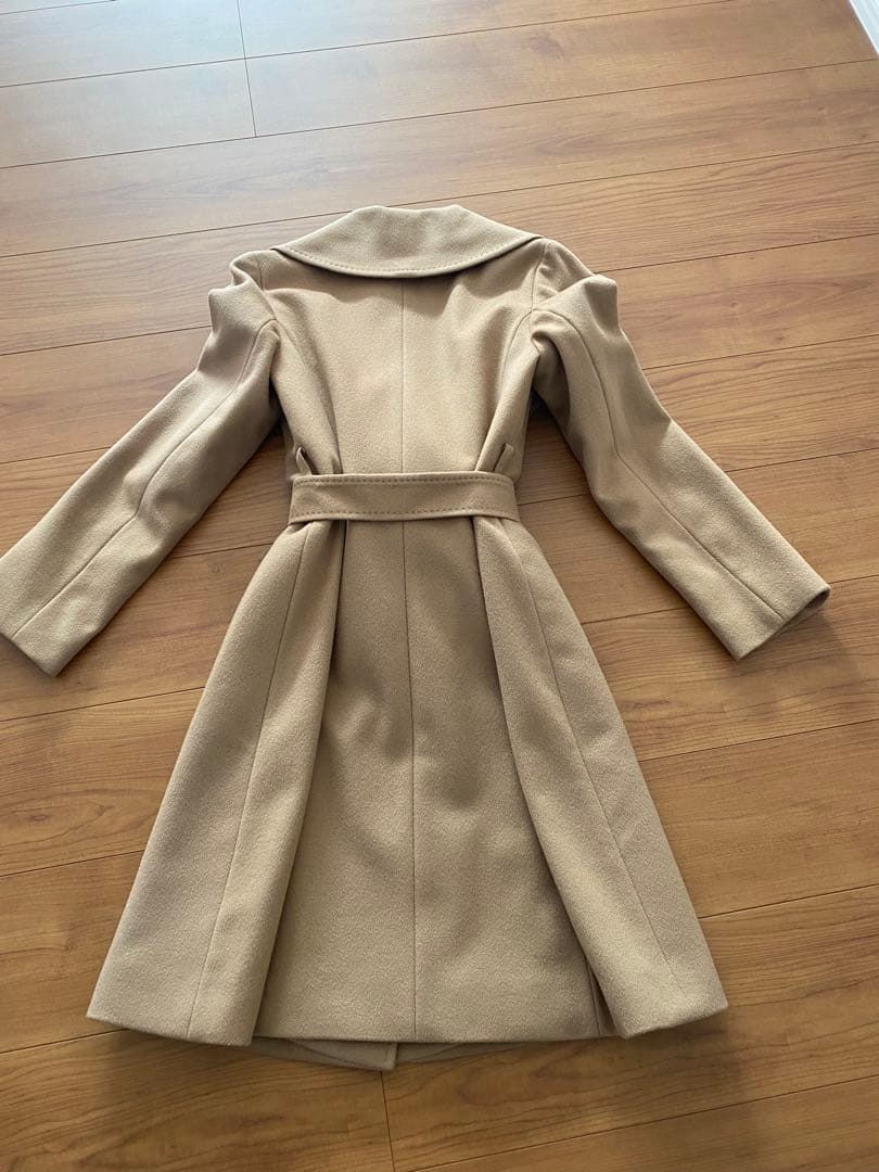 美品　ロペ カシミヤ混　ロングコート　キャメル　 ベルト付き　日本製