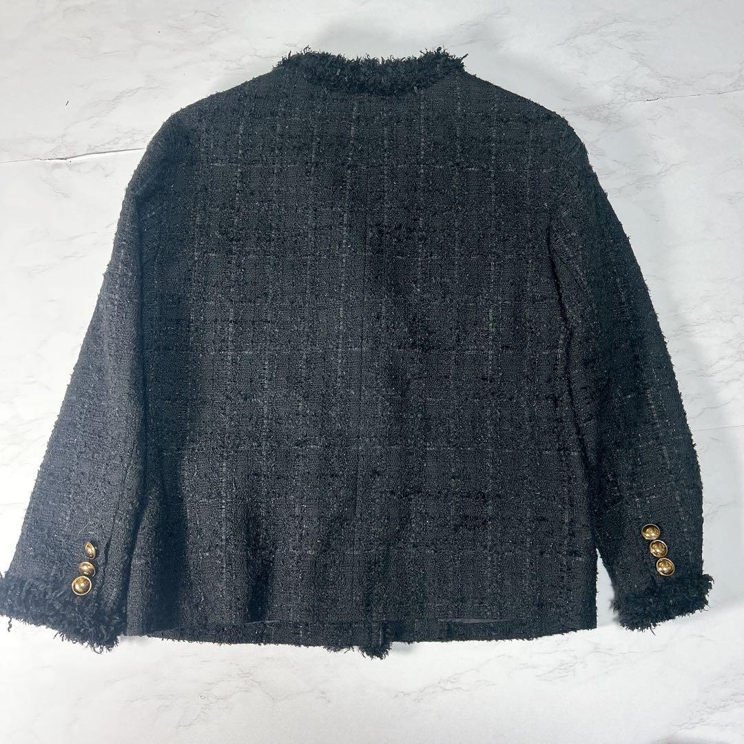 UNITED ARROWS＞ファンシーツイード Ｖネック ノーカラージャケット