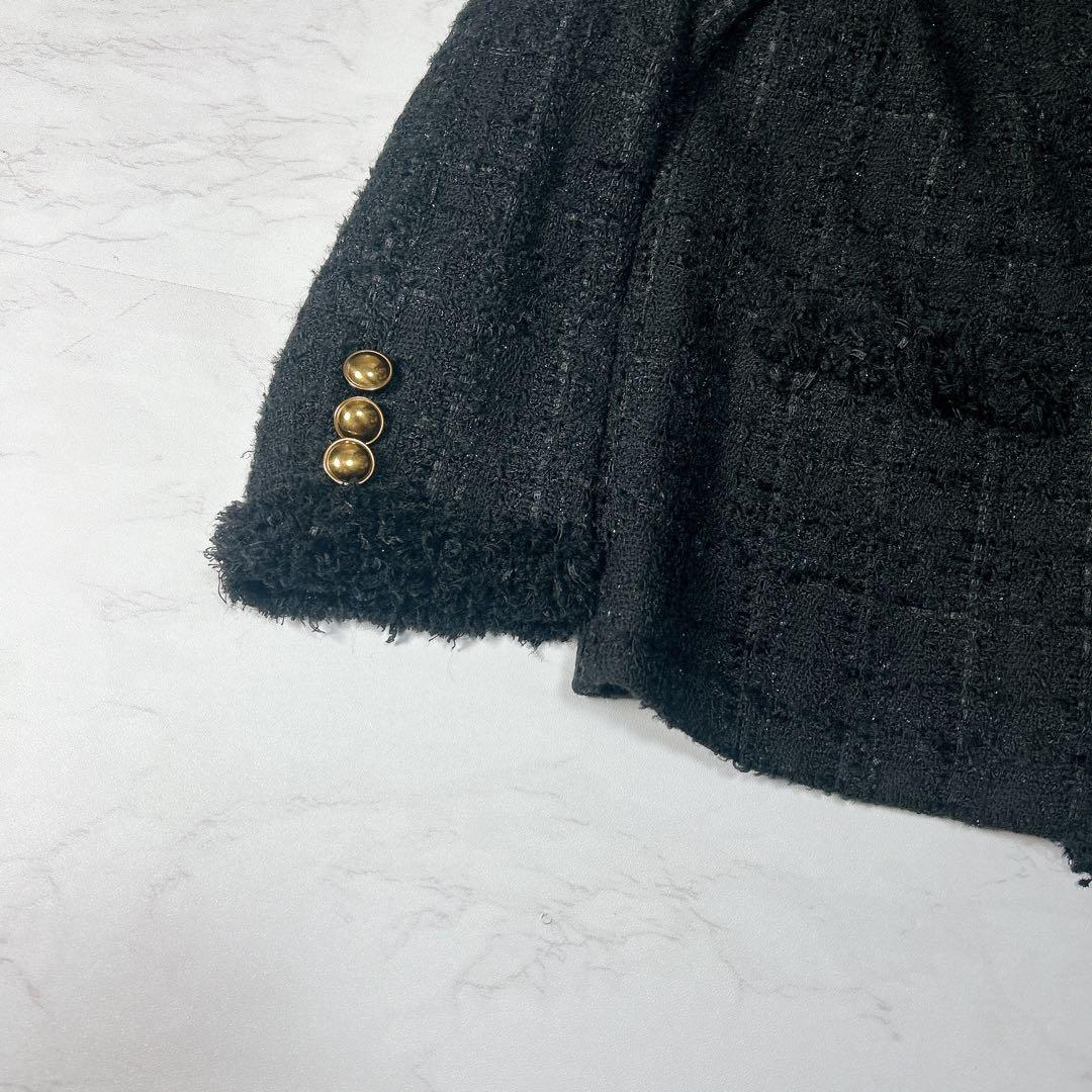 UNITED ARROWS＞ファンシーツイード Ｖネック ノーカラージャケット