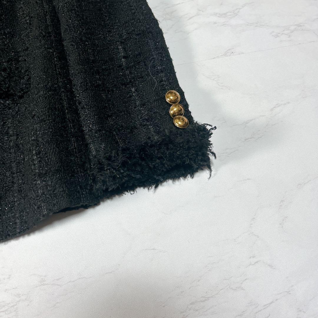 UNITED ARROWS＞ファンシーツイード Ｖネック ノーカラージャケット