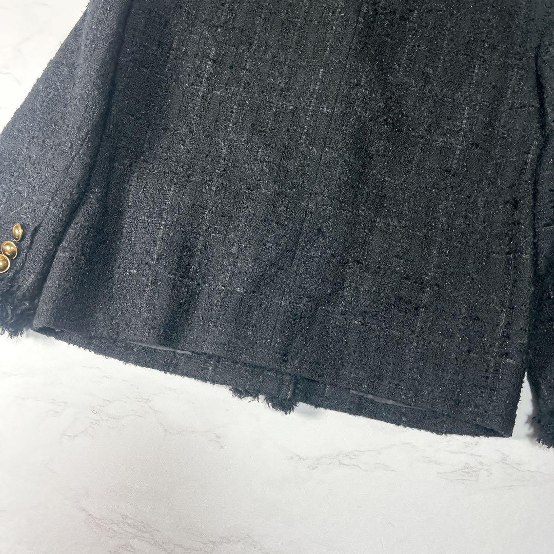 UNITED ARROWS＞ファンシーツイード Ｖネック ノーカラージャケット