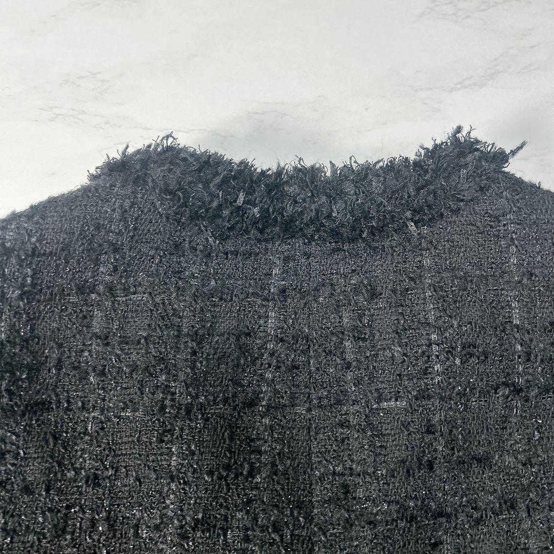 UNITED ARROWS＞ファンシーツイード Ｖネック ノーカラージャケット