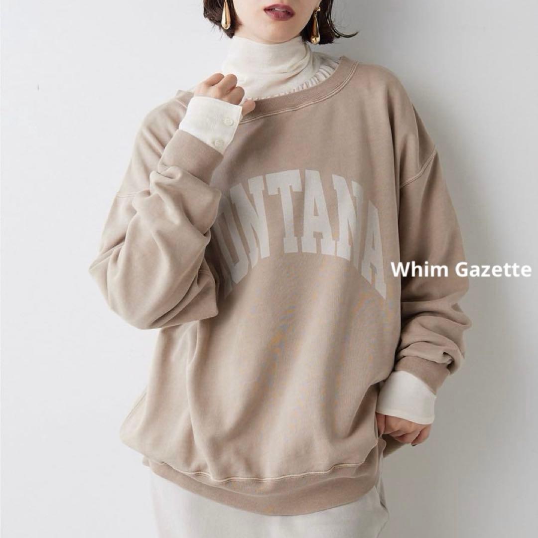 新品 タグ類無 Whim Gazette ピグメントロゴウラケプルオーバー Be