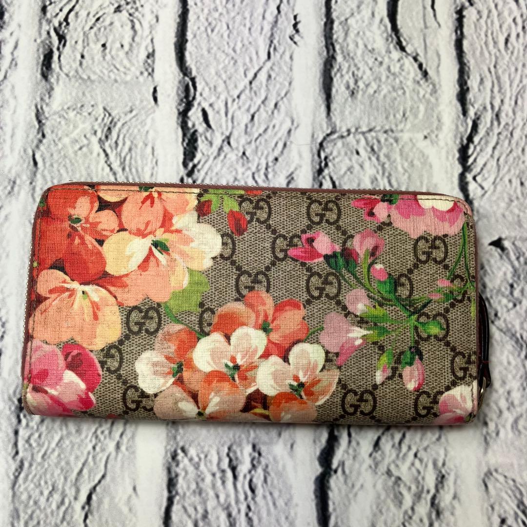 グッチ✨ルームス GGスプリーム フローラ 花柄 ラウンドファスナー 長財布