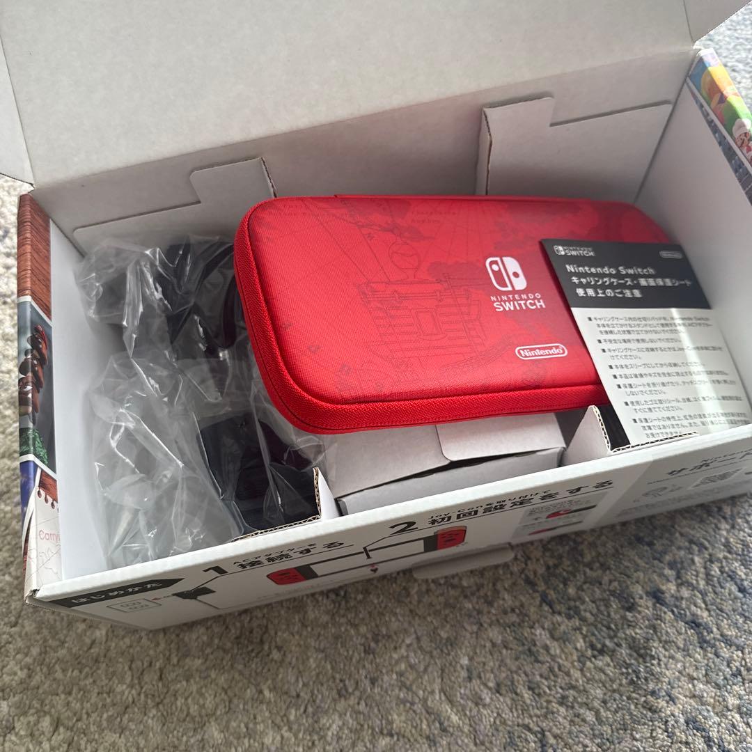 Nintendo Switch 赤/青 本体　マリオオデッセイ　赤いケース付き
