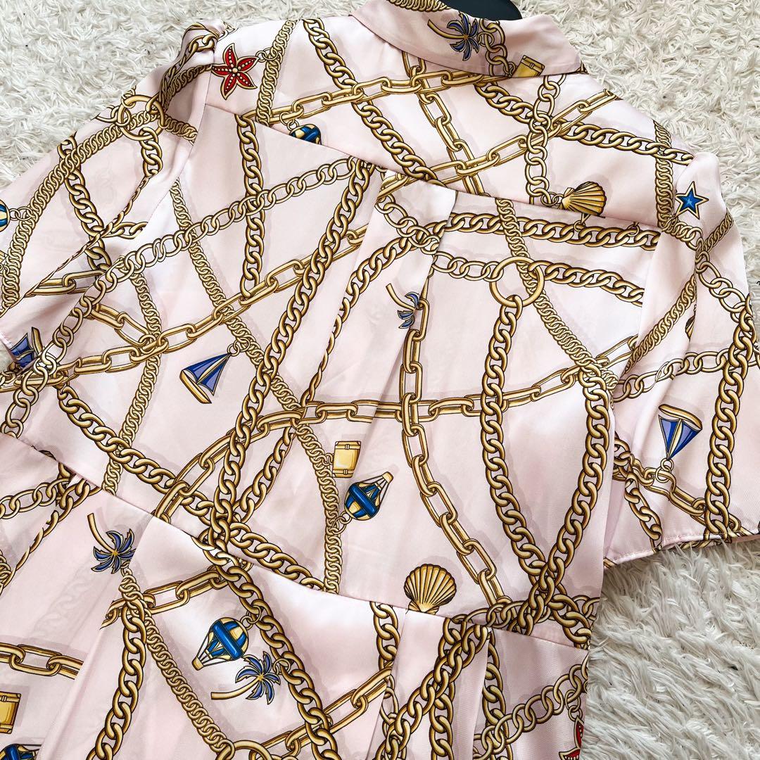 Grace Class チェーンマリンプリントワンピース ベルト