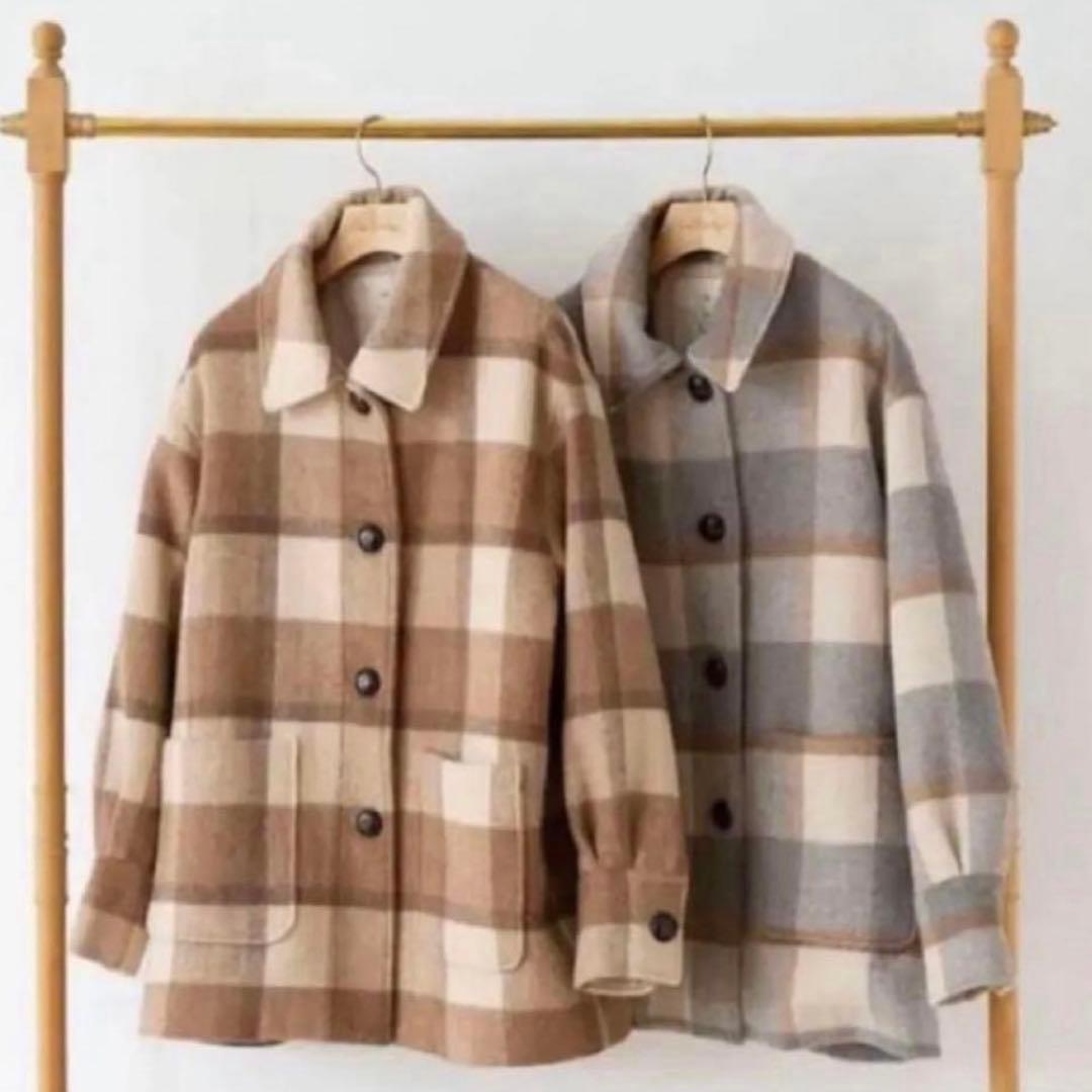 Searoomlynn WOOLチェックMEDIUMコート