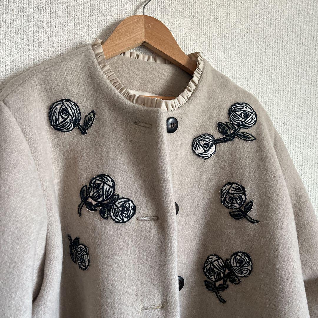 ミナペルホネン　rosy ウール　ジャケット　コート　総裏　ハンドメイド