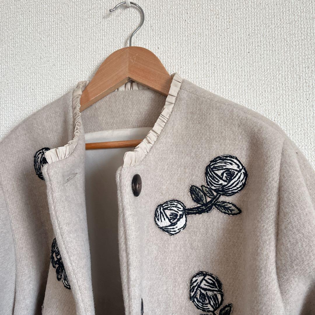 ミナペルホネン　rosy ウール　ジャケット　コート　総裏　ハンドメイド