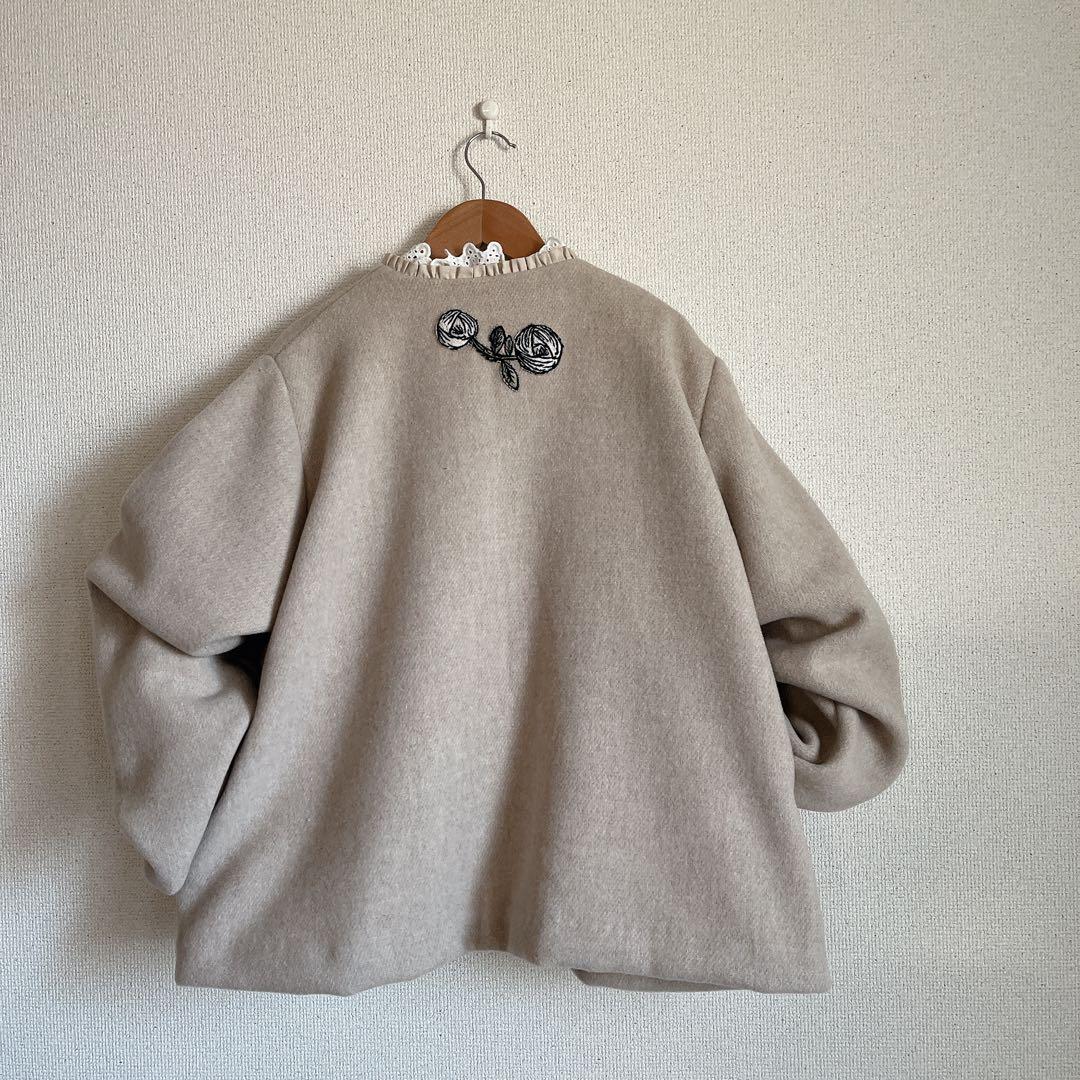 ミナペルホネン　rosy ウール　ジャケット　コート　総裏　ハンドメイド