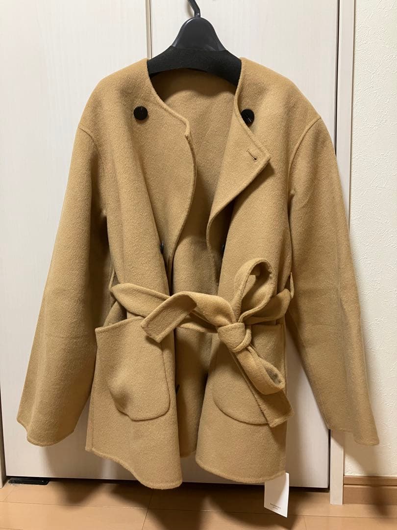 ノーカラー2WAYリバーミドルコート