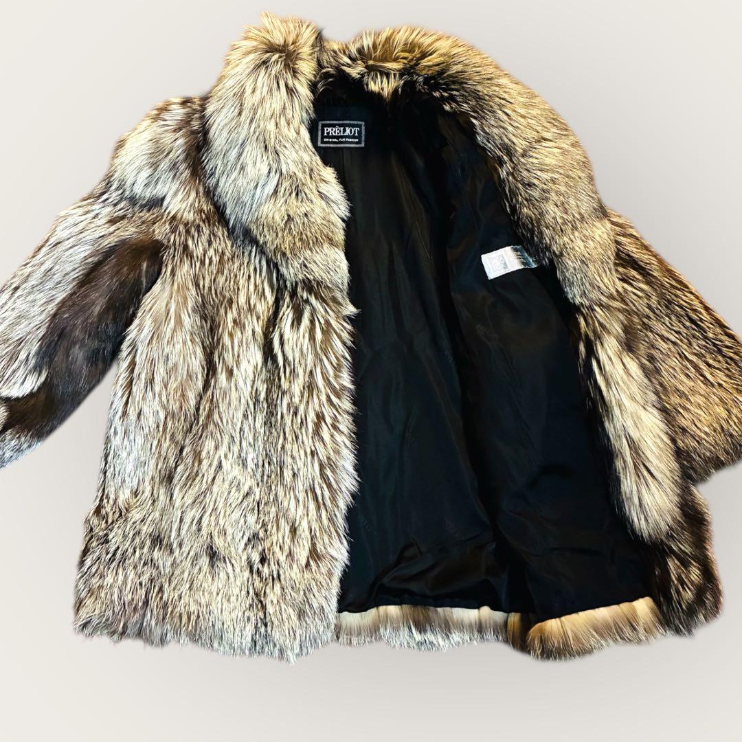 PRELIOT SAGA FOX 肉厚 リアルファー シルバー系