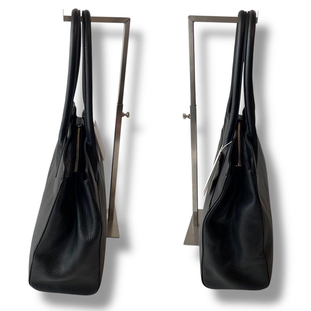 未使用タグ付き アニエスベー レザー シボ革 ビジネスバッグ A4 自立