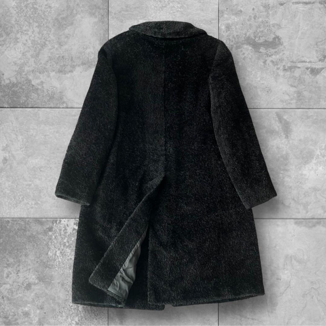 マックスマーラ アルパカ×ヴァージンウール テディコート アウター 黒 36