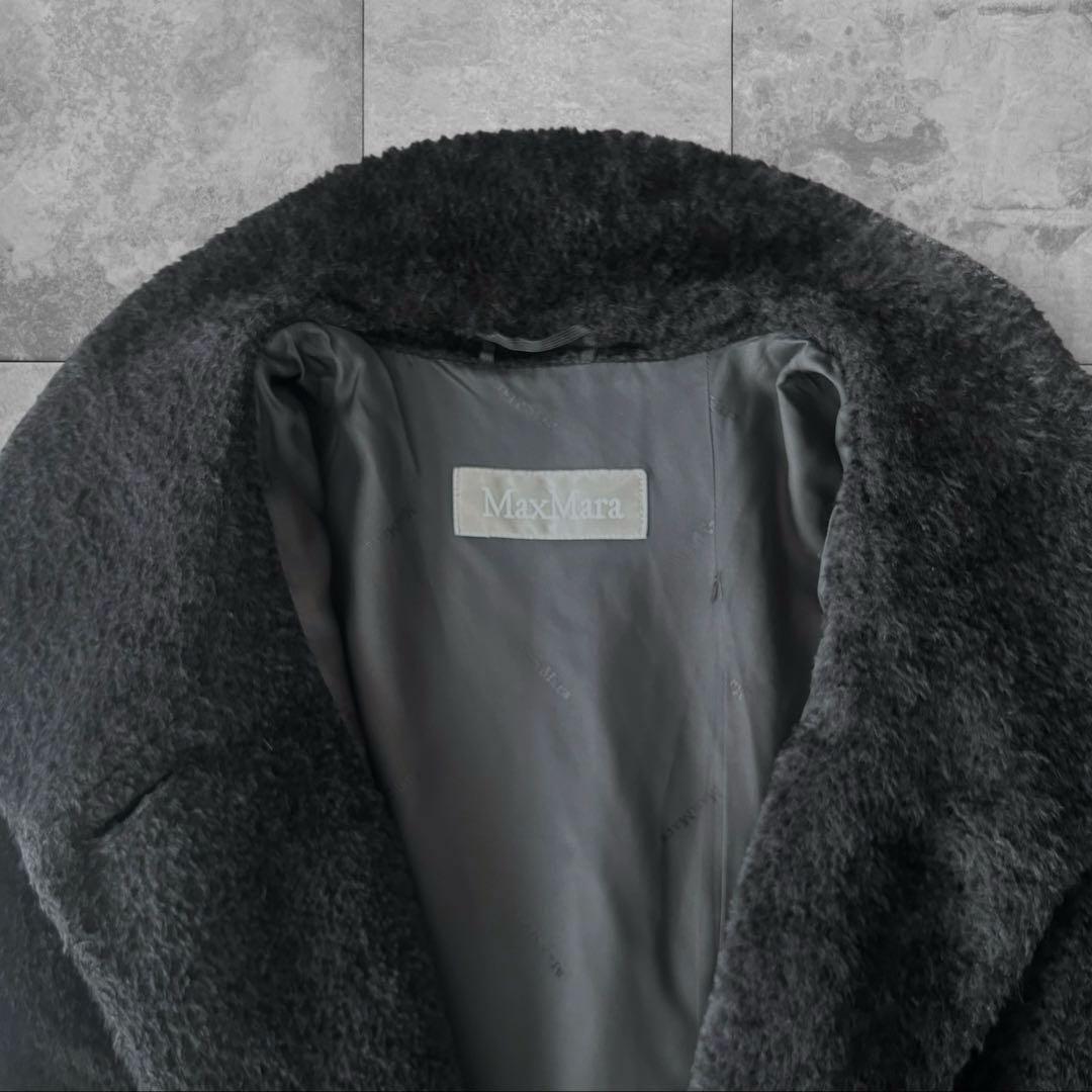 マックスマーラ アルパカ×ヴァージンウール テディコート アウター 黒 36