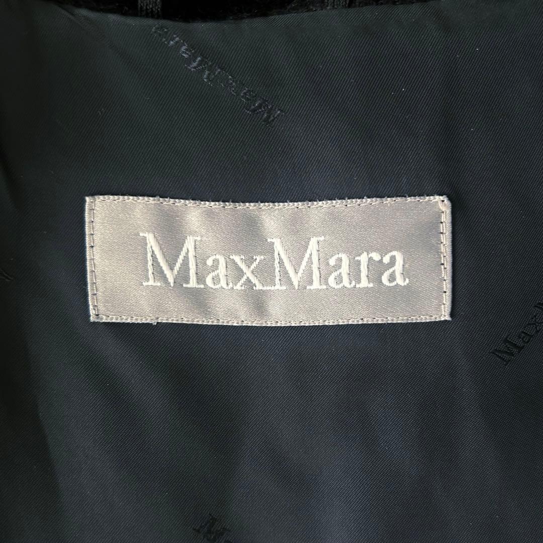 マックスマーラ アルパカ×ヴァージンウール テディコート アウター 黒 36