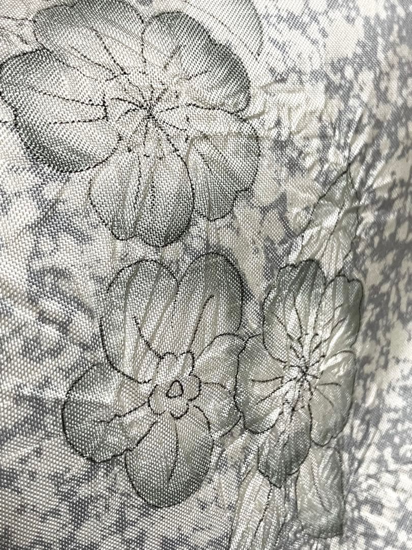 辻が花 本場縞大島紬 袋帯 六通柄 正絹 叩き染め 絞り 未使用訳ありイ6520