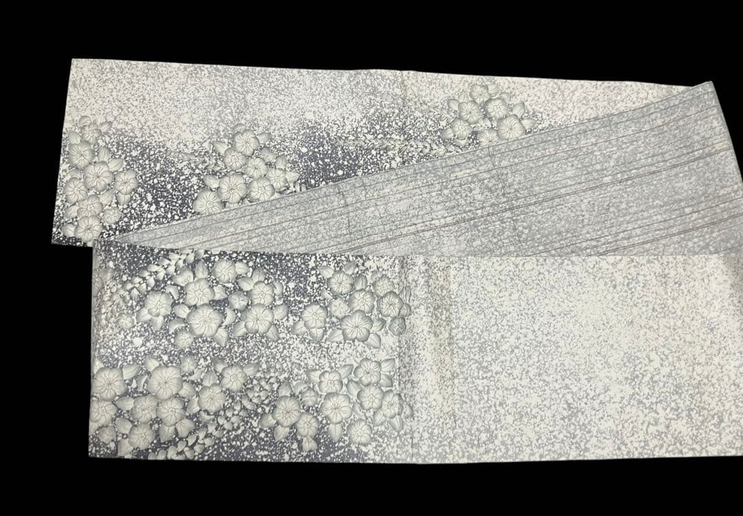 辻が花 本場縞大島紬 袋帯 六通柄 正絹 叩き染め 絞り 未使用訳ありイ6520