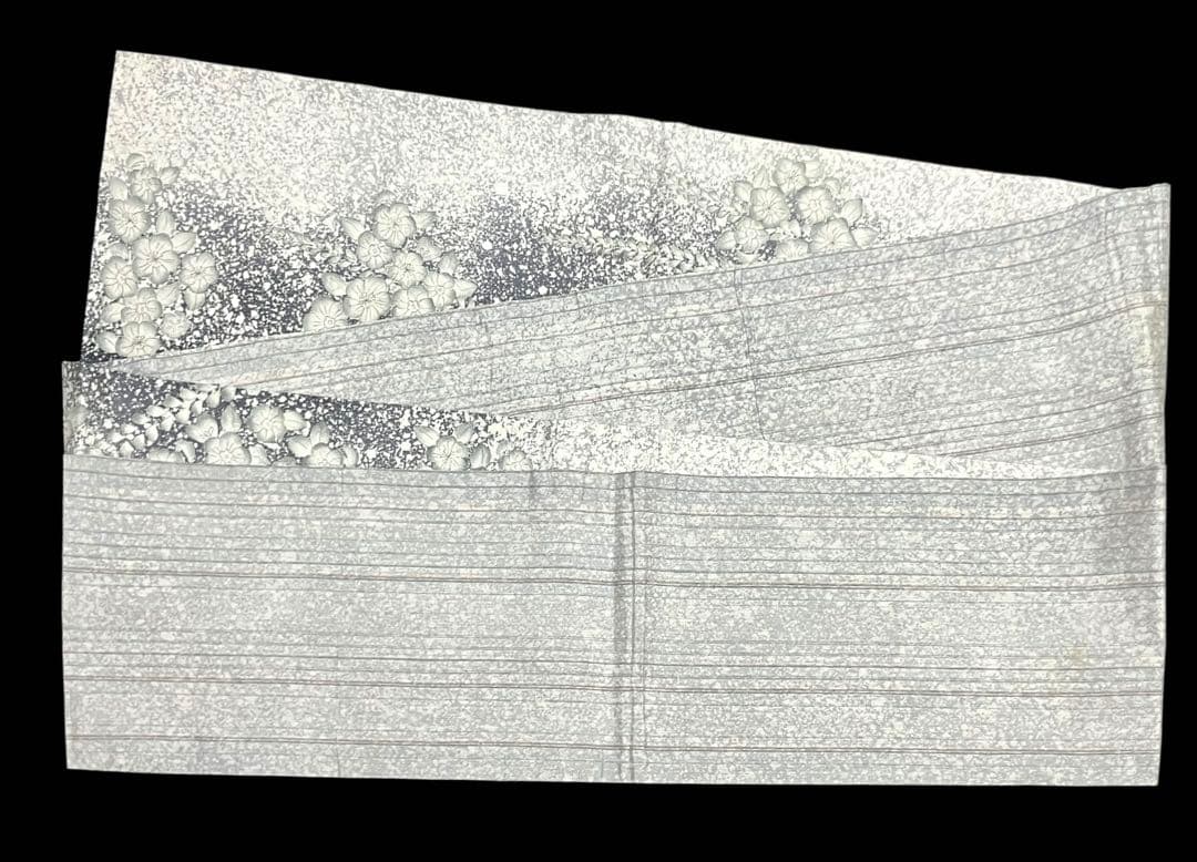 辻が花 本場縞大島紬 袋帯 六通柄 正絹 叩き染め 絞り 未使用訳ありイ6520