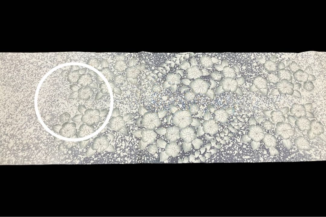 辻が花 本場縞大島紬 袋帯 六通柄 正絹 叩き染め 絞り 未使用訳ありイ6520