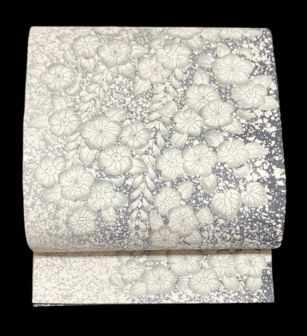 辻が花 本場縞大島紬 袋帯 六通柄 正絹 叩き染め 絞り 未使用訳ありイ6520