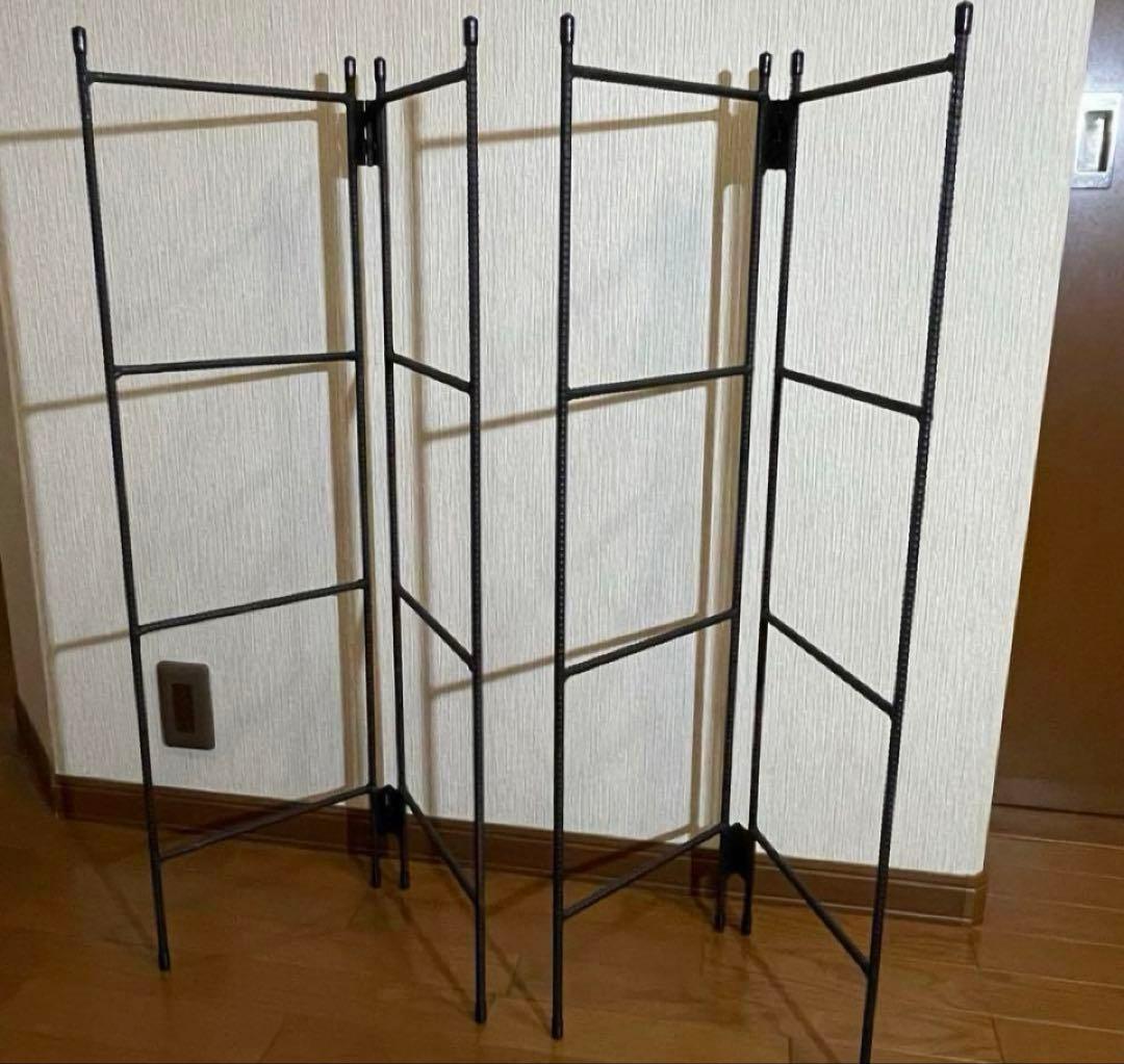 手作りアイアン家具 折り畳みラック アンティーク 西海岸インテリア 鉄脚のみ2点