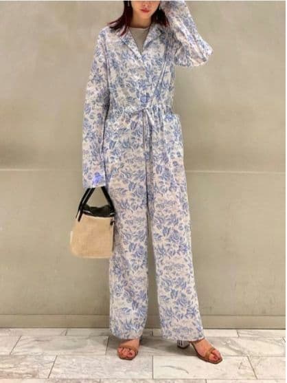 美品　BACCA サマーリバティ コットンコンビネゾン