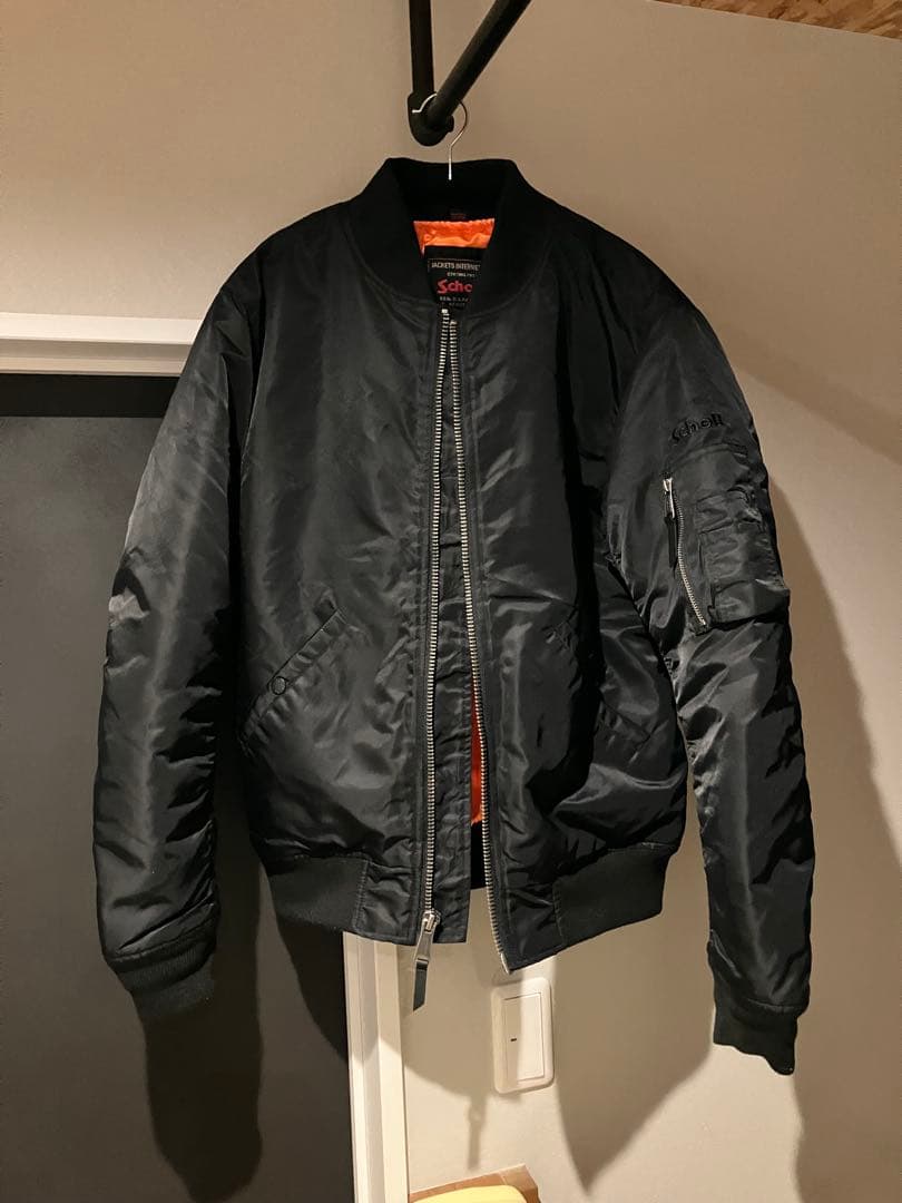 ショット ma-1 フライトジャケット 短丈 ブラック S