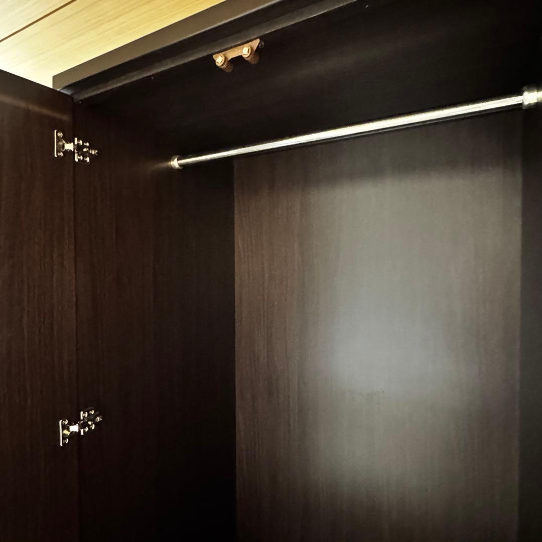 幅80cm 送料込 ウォルナット調 ワードローブ クローゼット