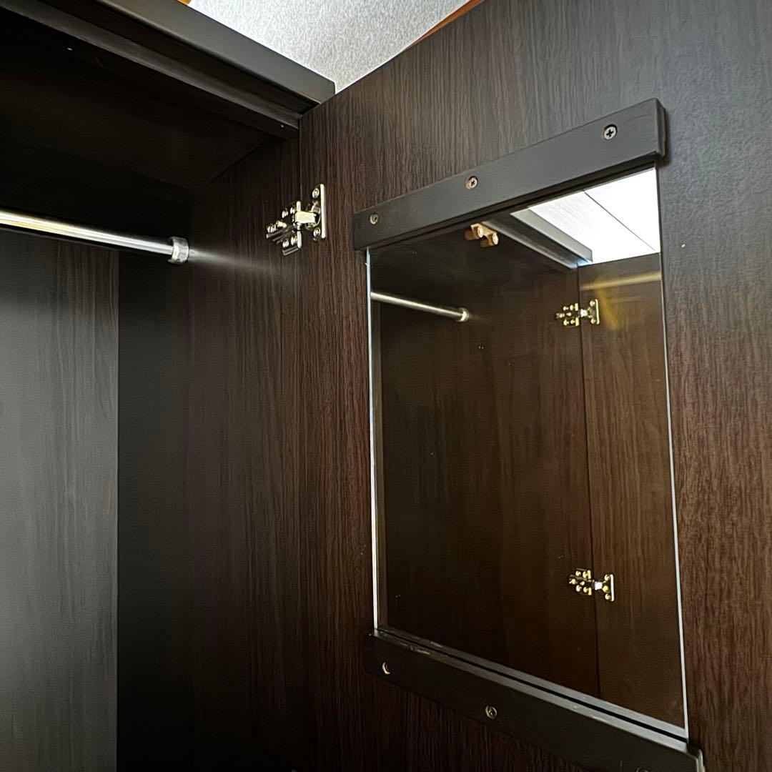 幅80cm 送料込 ウォルナット調 ワードローブ クローゼット