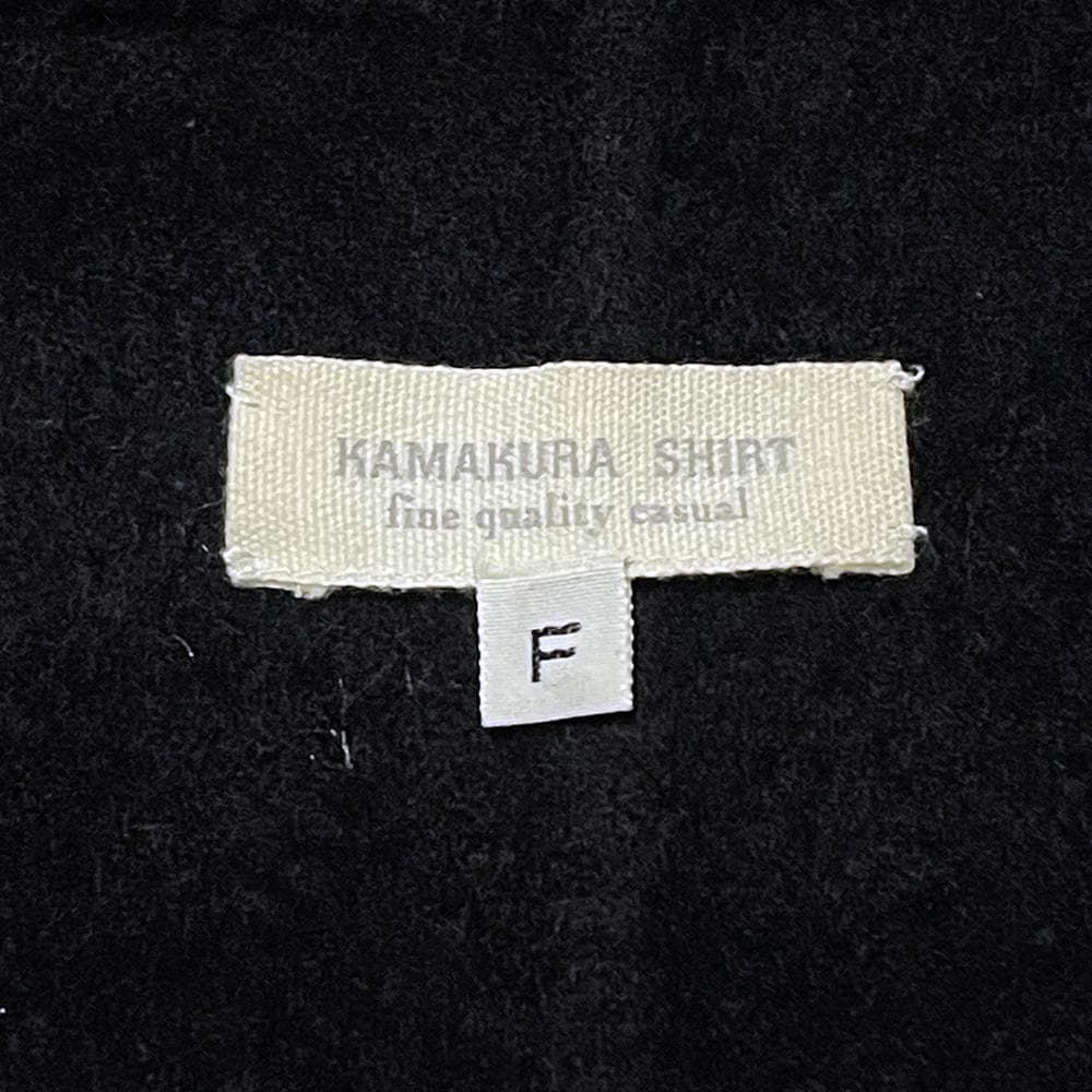 鎌倉シャツ MADISON400刺繍入り ウールケープ/マント/ポンチョ 黒